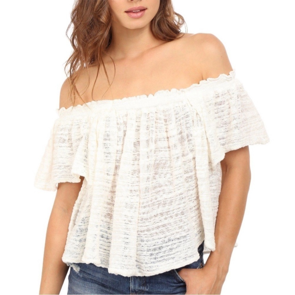 EUC Free People thrills and Frills sweater